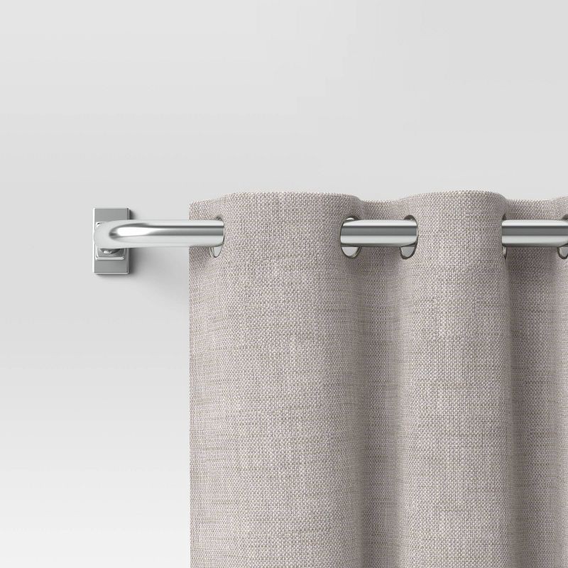 slide 2 of 3, 66"-120" Blackout Rectangle Curtain Rod Nickel - Threshold™: Room Darkening, Quick Mount, Single Rod, 1 ct