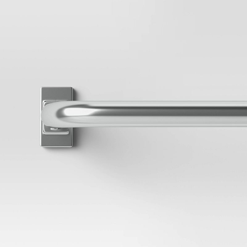 slide 1 of 3, 66"-120" Blackout Rectangle Curtain Rod Nickel - Threshold™: Room Darkening, Quick Mount, Single Rod, 1 ct