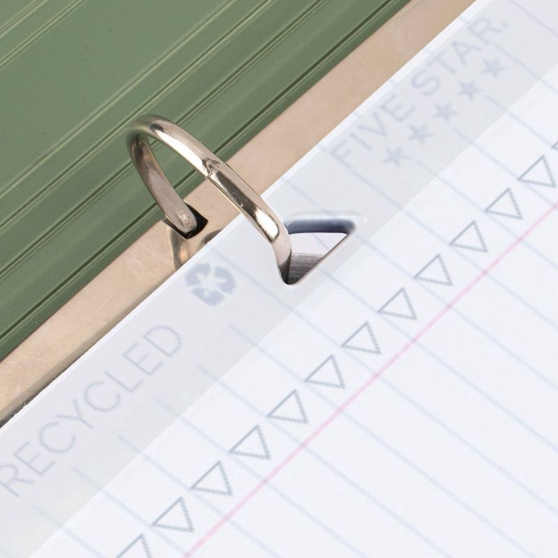 slide 3 of 7, Five Star 80ct College Ruled Loose Leaf Filler Paper Recycled Reinforced: 8.5x11", 100% Recycled, White, Stationery, 80 ct