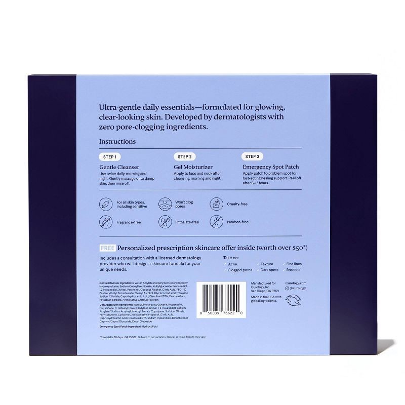 slide 6 of 12, Curology Skincare Starter Set, Gentle Essentials Kit for All Skin Types - 3ct, 3 ct