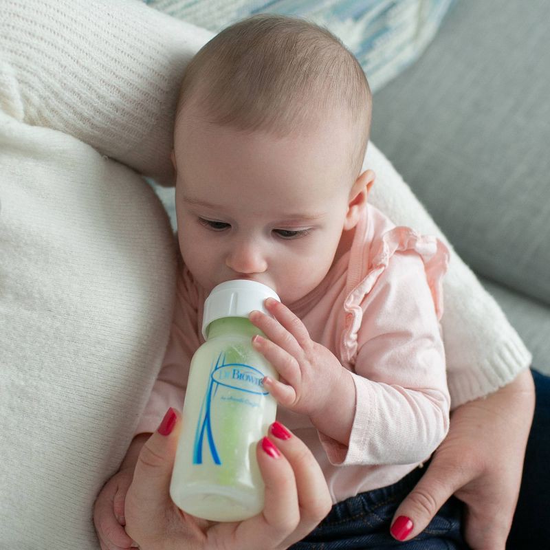 slide 14 of 19, Dr. Brown's 4oz Anti-Colic Options+ Narrow Glass Baby Bottle with Level 1 Slow Flow Nipple - 0m+, 4 oz
