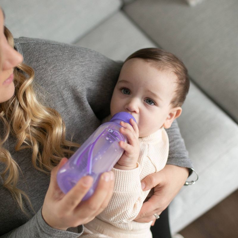 slide 13 of 14, Dr. Brown's 8oz Anti-Colic Options+ Narrow Baby Bottle with Level 1 Slow Flow Nipple - 3pk - 0m+ - Purple, 3 ct; 8 oz