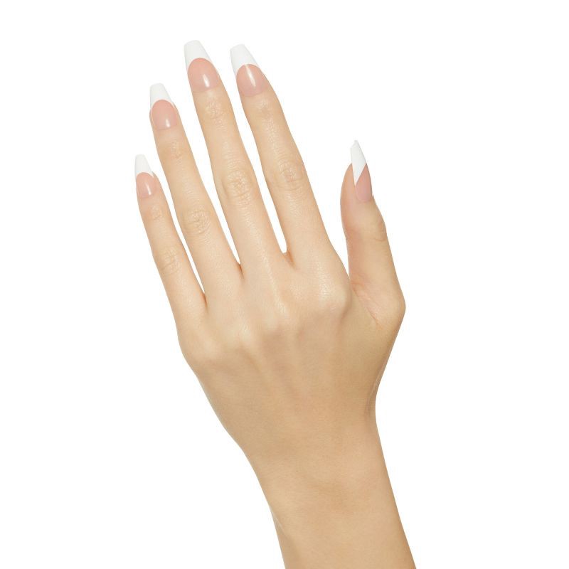 slide 2 of 7, KISS Products Salon Acrylic Medium Coffin French Manicure Fake Nails Kit - Je T'aime - 31ct, 31 ct