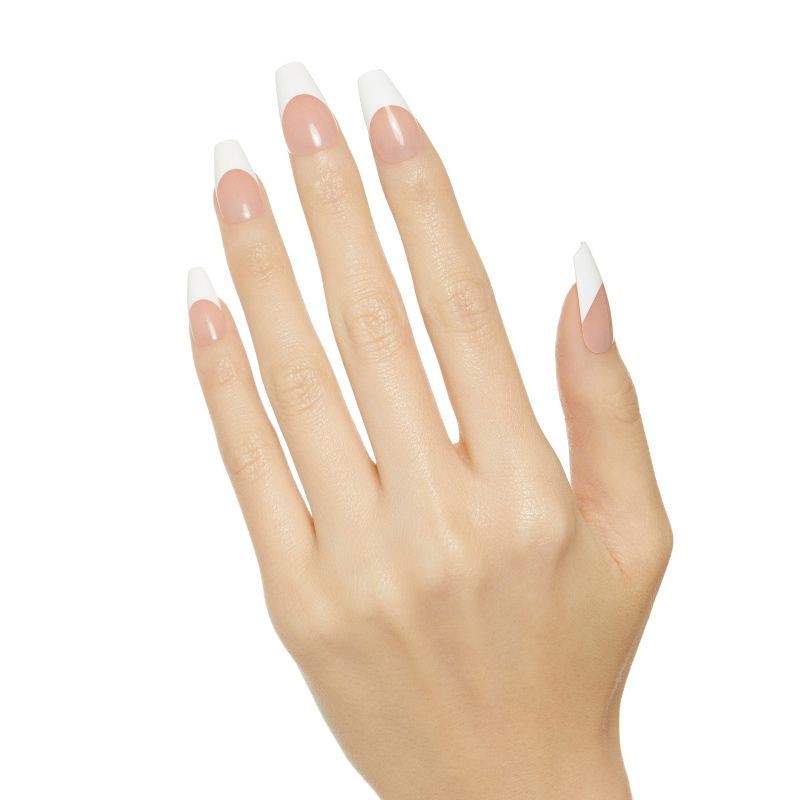 slide 3 of 7, KISS Products Salon Acrylic Medium Coffin French Manicure Fake Nails Kit - Je T'aime - 31ct, 31 ct