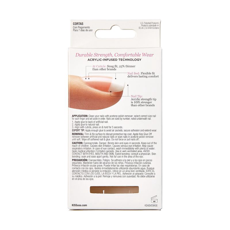 slide 8 of 8, KISS Products Salon Acrylic Short Square French Manicure Fake Nails Kit - Bonjour - 33ct, 33 ct