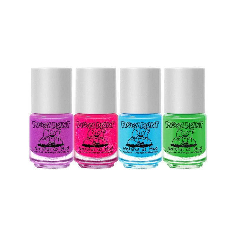 slide 2 of 8, Piggy Paint Non-Toxic Nail Polish Set for Kids' - Stay Positive Rainbow - 0.48 fl oz/4ct, 0.48 fl oz, 4 ct