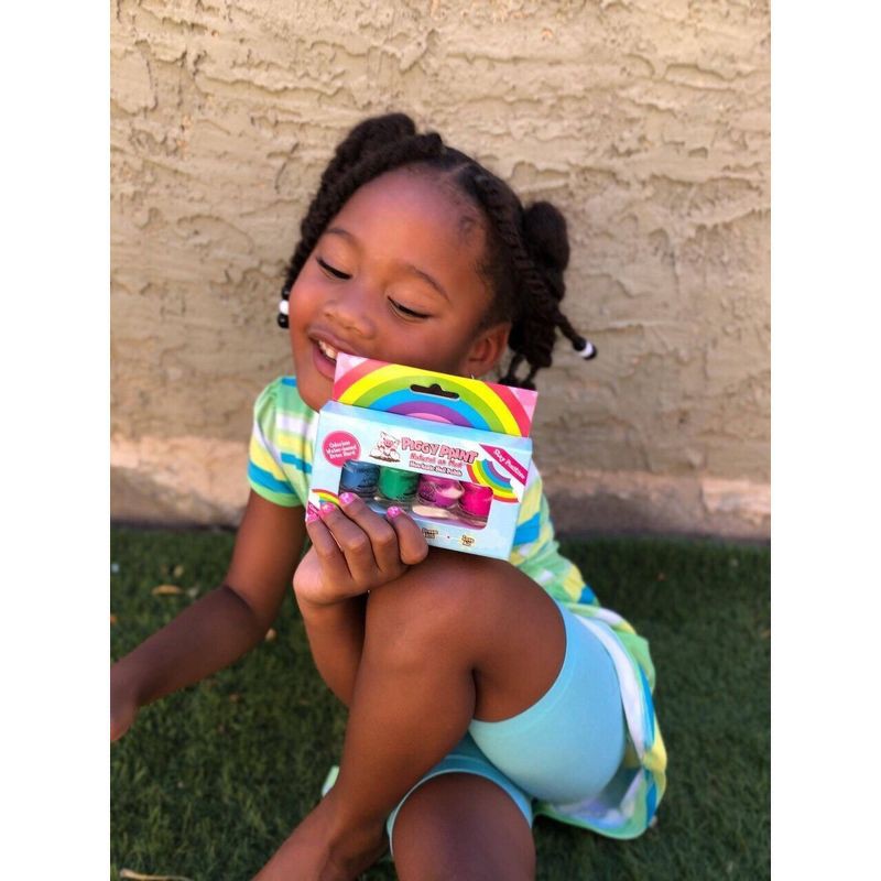 slide 6 of 8, Piggy Paint Non-Toxic Nail Polish Set for Kids' - Stay Positive Rainbow - 0.48 fl oz/4ct, 0.48 fl oz, 4 ct