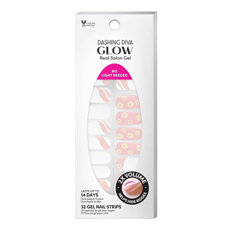 slide 1 of 4, Dashing Diva Glow Nail Art Palette - Daisy in Love - 32ct, 32 ct