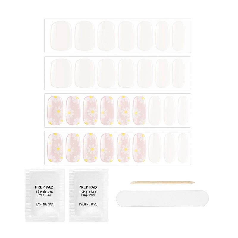 slide 5 of 5, Dashing Diva Glaze Semi-Cured Gel Nail Polish Strips - Daisy Dukes - 32ct, 32 ct