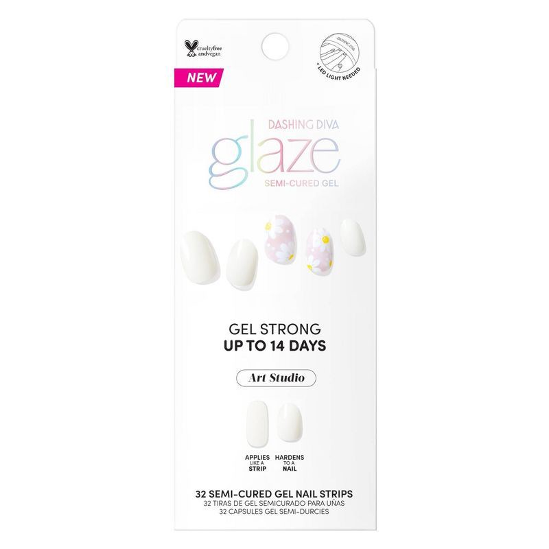 slide 1 of 5, Dashing Diva Glaze Semi-Cured Gel Nail Polish Strips - Daisy Dukes - 32ct, 32 ct