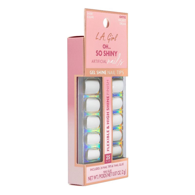 slide 3 of 12, L.A. Girl Artificial Nail Tips- Oh So Shiny - Cloud Nine - 25ct, 25 ct
