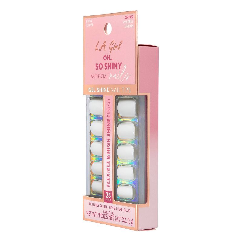 slide 4 of 12, L.A. Girl Artificial Nail Tips- Oh So Shiny - Cloud Nine - 25ct, 25 ct