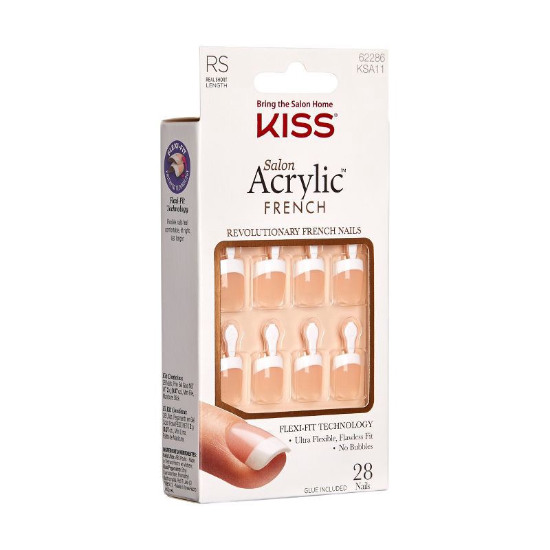 slide 5 of 7, KISS Products Salon Acrylic Short Square French Manicure Kit - Power Play - 31ct, 31 ct