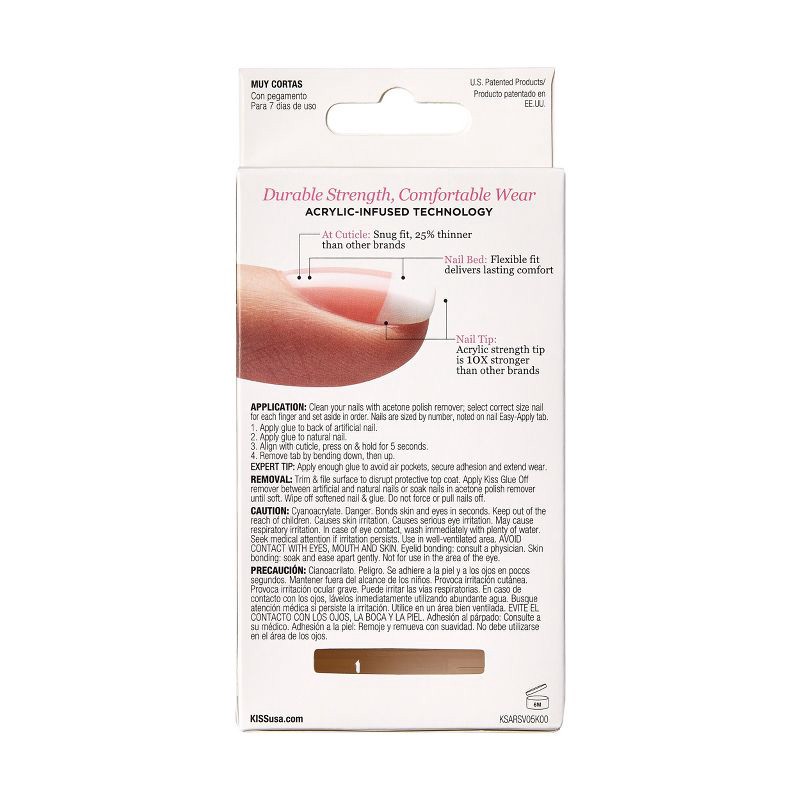 slide 7 of 7, KISS Products Salon Acrylic French Manicure Fake Nails Kit - Short Square - Power Play - 31ct, 31 ct