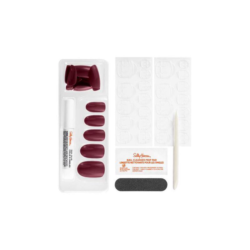 slide 2 of 5, Sally Hansen Salon Effects Perfect Manicure Press on Nails Kit - Oval - Beet Pray Love - 24ct, 24 ct