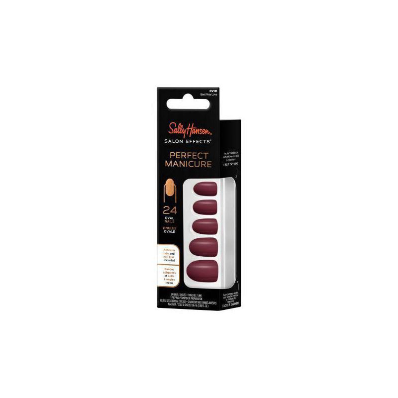 slide 5 of 5, Sally Hansen Salon Effects Perfect Manicure Press on Nails Kit - Oval - Beet Pray Love - 24ct, 24 ct