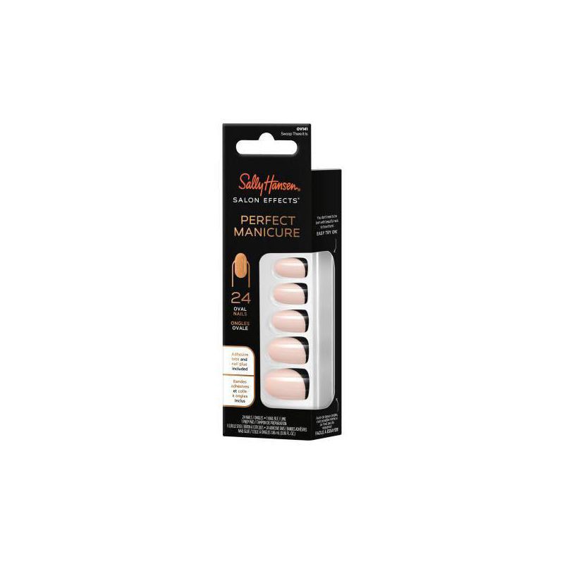 slide 2 of 6, Sally Hansen Salon Effects Perfect Manicure Press on Nails Kit - Oval - Swoop There It Is - 24ct, 24 ct
