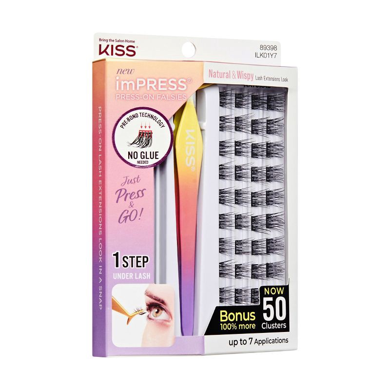 slide 9 of 13, KISS Products imPRESS Press-On Self Adhesive Eyelashes - Natural & Wispy - 50ct, 50 ct