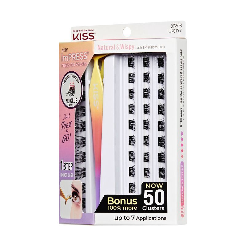 slide 10 of 13, KISS Products imPRESS Press-On Self Adhesive Eyelashes - Natural & Wispy - 50ct, 50 ct