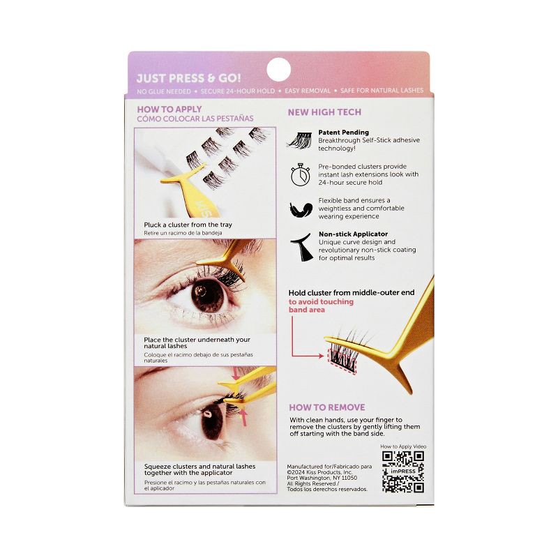 slide 11 of 13, KISS Products imPRESS Press-On Self Adhesive Eyelashes - Natural & Wispy - 50ct, 50 ct