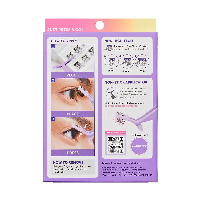 slide 11 of 14, KISS Products imPRESS Press-On Self Adhesive Eyelashes - Natural & Wispy - 50ct, 50 ct