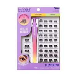 KISS Products imPRESS Press-On Self Adhesive Eyelashes - Natural & Wispy - 50ct
