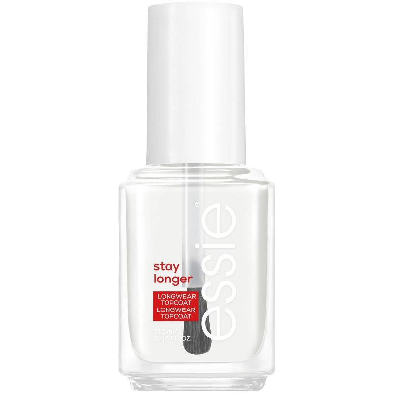 slide 5 of 6, essie nail care, salon-quality longwear top coat, 8-free vegan, Stay Longer, 0.46 fl oz, 0.46 fl oz