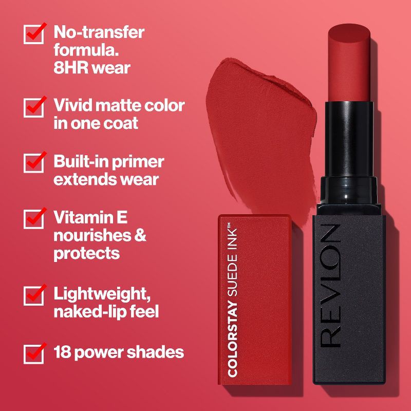 slide 3 of 12, Revlon ColorStay Suede Ink Lightweight with Vitamin E Matte Lipstick - 016 Bread Winner - 0.9oz, 0.9 oz