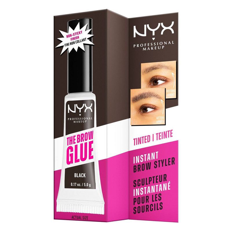 slide 8 of 8, NYX Professional Makeup Brow Glue Eyebrow Gel - Black - 0.17oz, 0.17 oz