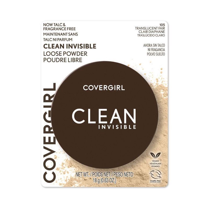 slide 1 of 8, COVERGIRL Clean Invisible Loose Powder - Translucent Fair - 0.7oz, 0.7 oz