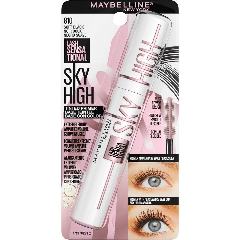 slide 8 of 9, Maybelline Lash Sensational Sky High Tinted Primer Mascara - 810 Soft Black - 0.26 fl oz, 0.26 fl oz
