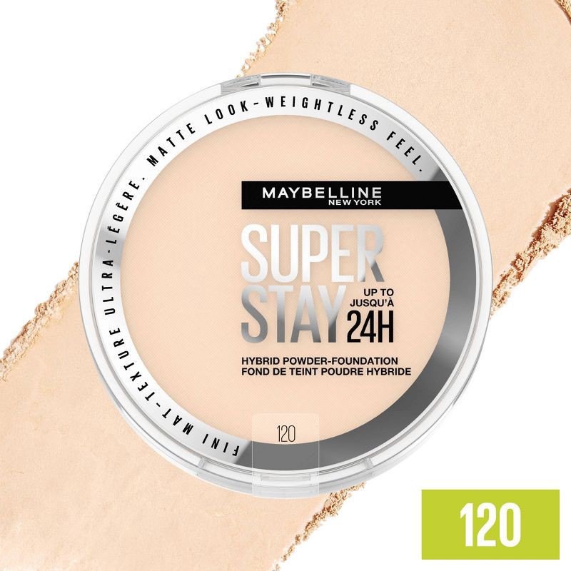 slide 2 of 7, Maybelline Super Stay Matte 24HR Hybrid Pressed Powder Foundation - 120 - 0.21 oz, 120 x 0.21 oz