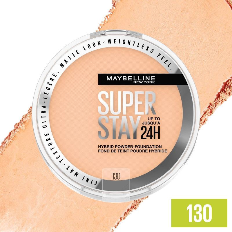 slide 2 of 7, Maybelline Super Stay Matte 24HR Hybrid Pressed Powder Foundation - 130 - 0.21oz, 130 x 0.21 oz