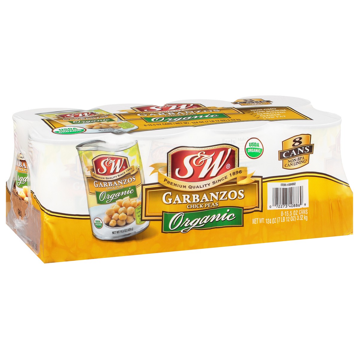 slide 2 of 9, S&W Organic Garbanzos Chick Peas 8 - 15.5 oz Cans, 8 ct