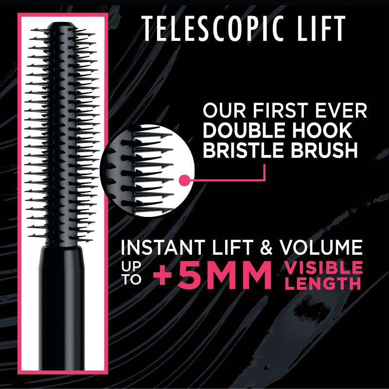 slide 4 of 7, L'Oreal Paris Telescopic Lift Volumizing Mascara 36HR Wear - Waterproof Black 993 - 0.33 fl oz, 993 x 0.33 fl oz