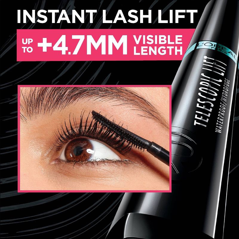 slide 5 of 7, L'Oreal Paris Telescopic Lift Volumizing Mascara 36HR Wear - Waterproof Black 993 - 0.33 fl oz, 993 x 0.33 fl oz