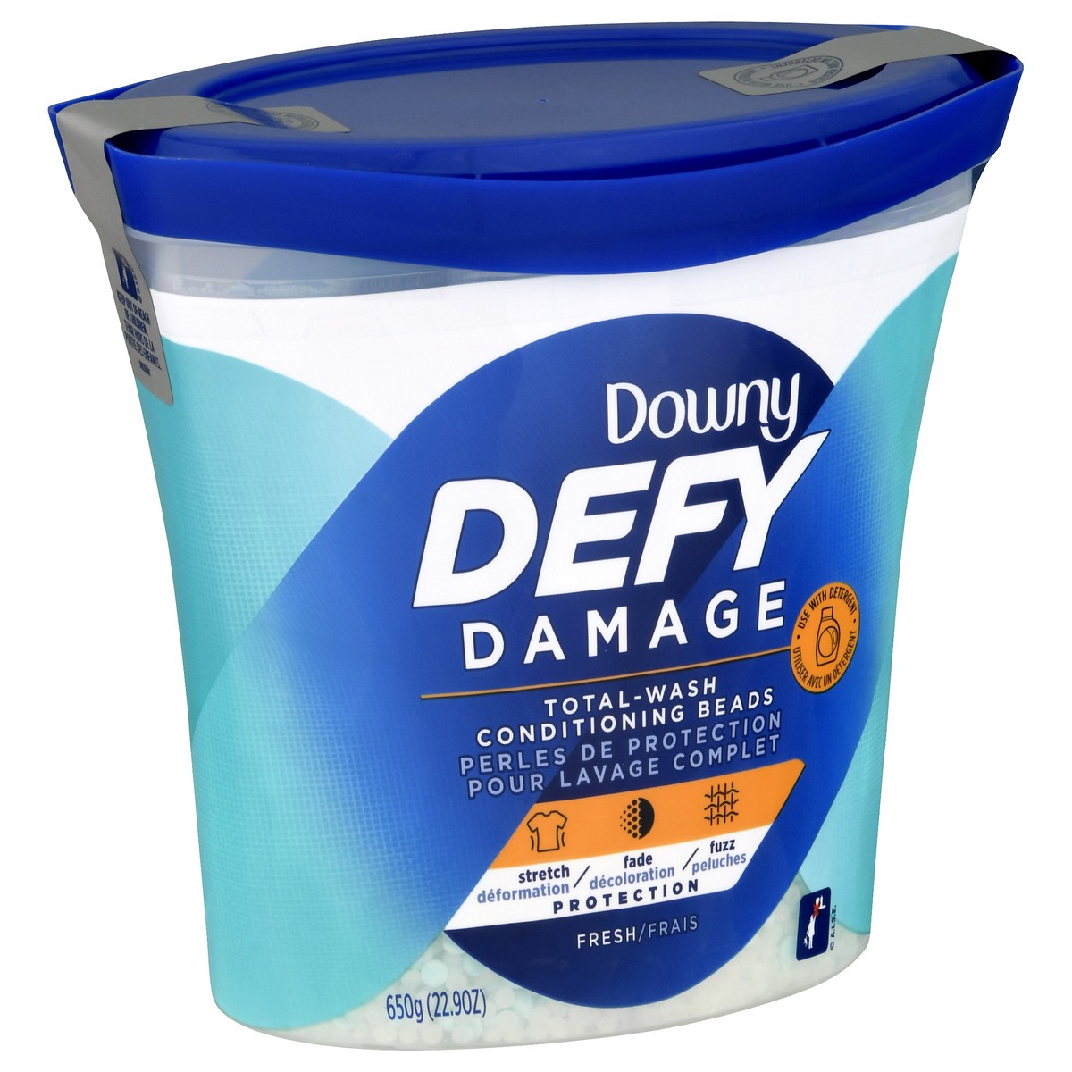 slide 3 of 9, Downy Defy Damage Total-Wash Fresh Conditioning Beads 650 g, 650 gram