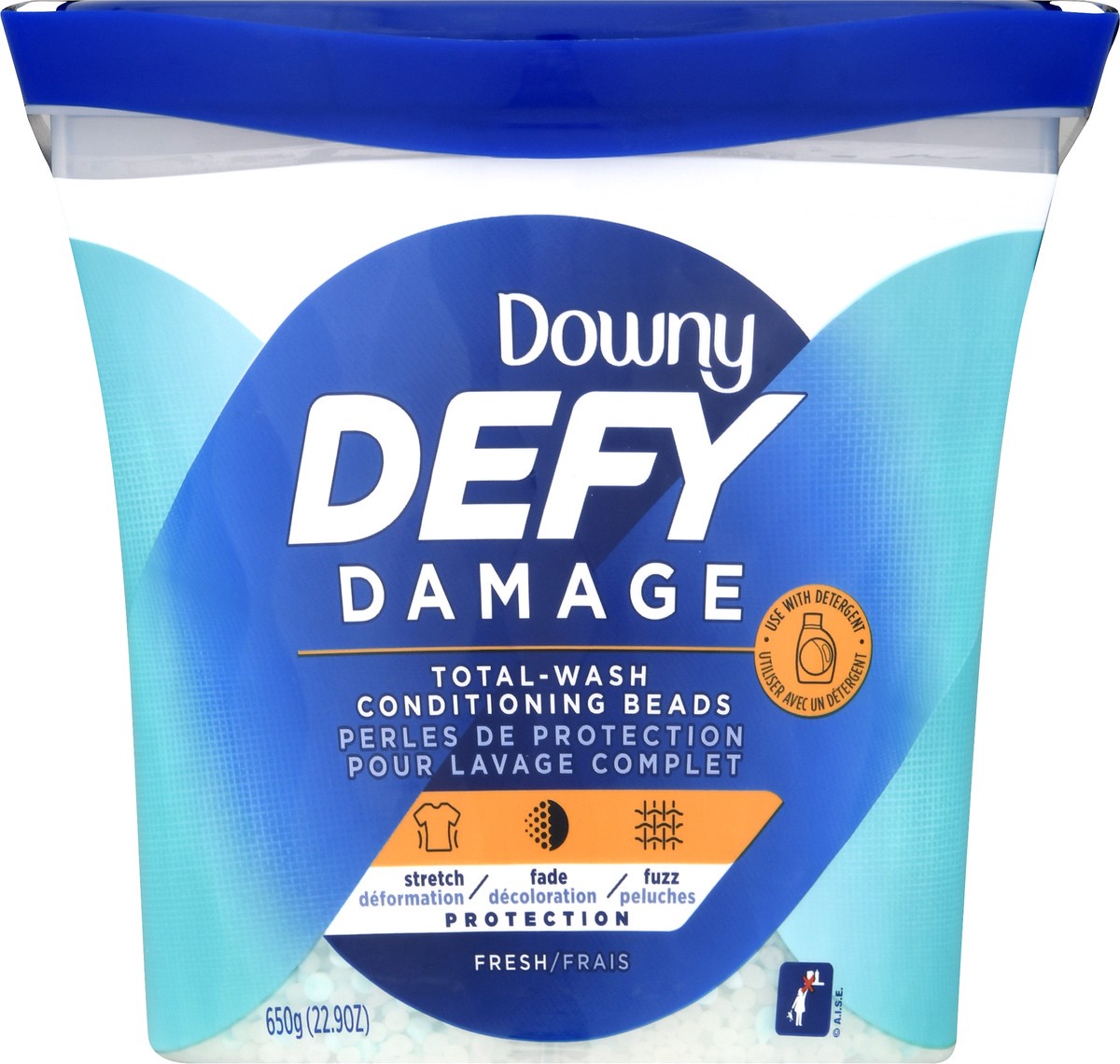 slide 2 of 9, Downy Defy Damage Total-Wash Fresh Conditioning Beads 650 g, 650 gram