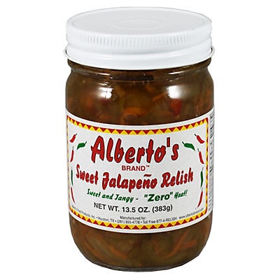 slide 1 of 1, Alberto's Sweet Jalapeno Relish Zero Hot, 13.5 oz