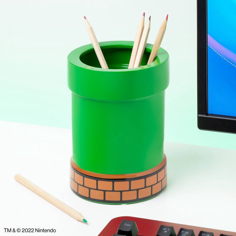 slide 2 of 4, Nintendo Super Mario Warp Pipe 33oz Pen and Plant Pot, 33 oz
