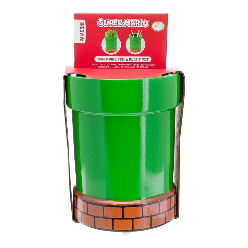 slide 3 of 4, Nintendo Super Mario Warp Pipe 33oz Pen and Plant Pot, 33 oz
