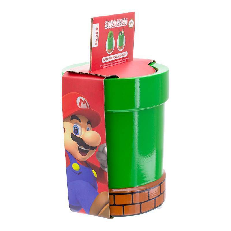 slide 4 of 4, Nintendo Super Mario Warp Pipe 33oz Pen and Plant Pot, 33 oz