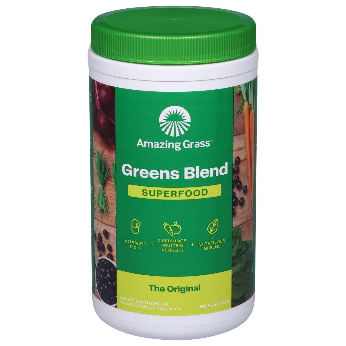 slide 1 of 9, Amazing Grass Greens Blend Original Superfood Powder, 17 oz