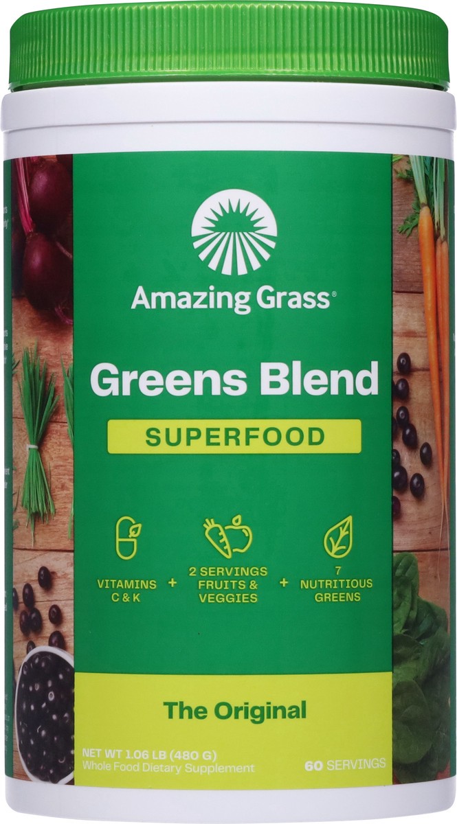 slide 6 of 9, Amazing Grass Greens Blend Original Superfood Powder, 17 oz