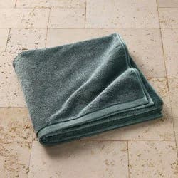 Organic Bath Sheet Dark Teal Blue - Casaluna™: Heavyweight Organic Cotton, Low Lint, GOTS & OEKO-TEX Certified