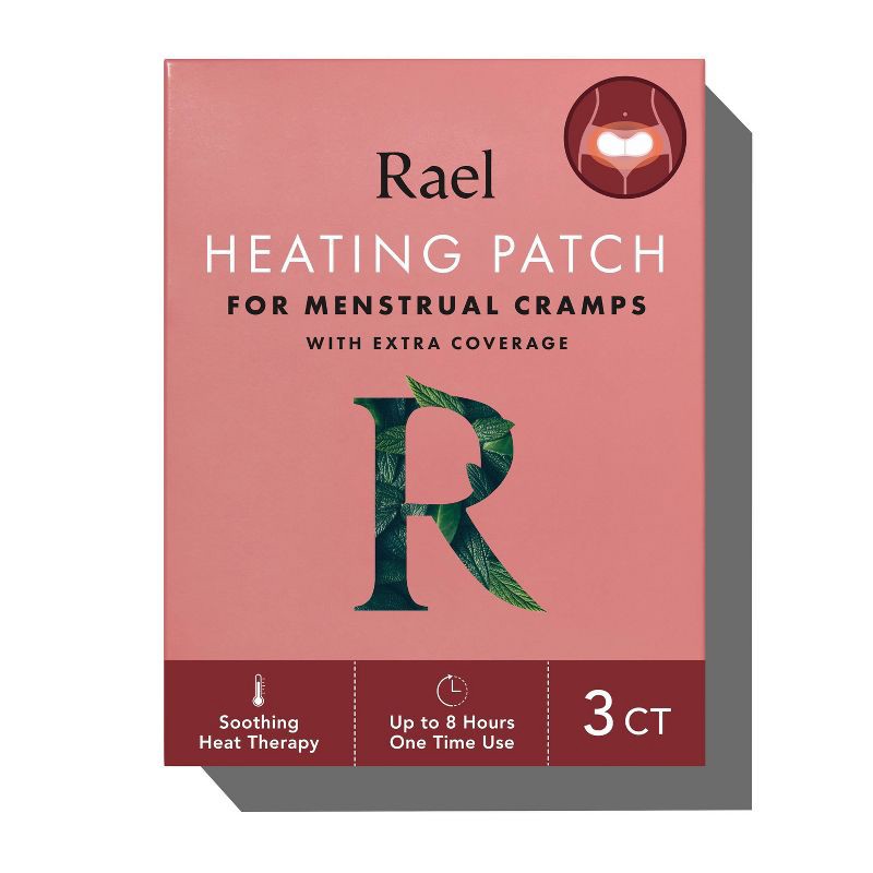 slide 1 of 5, Rael Heating Patch for Menstrual Cramps with Extra Coverage - 3ct, 3 ct