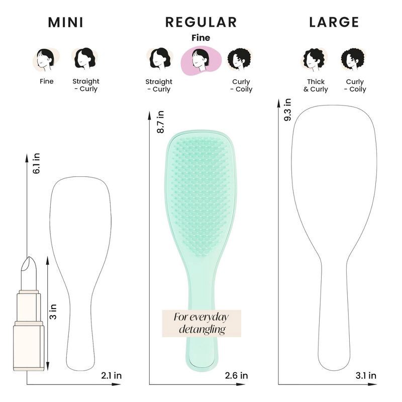 slide 8 of 10, Tangle Teezer Ultimate Detangler Fine & Fragile Hair Brush - Jade Lagoon, 1 ct