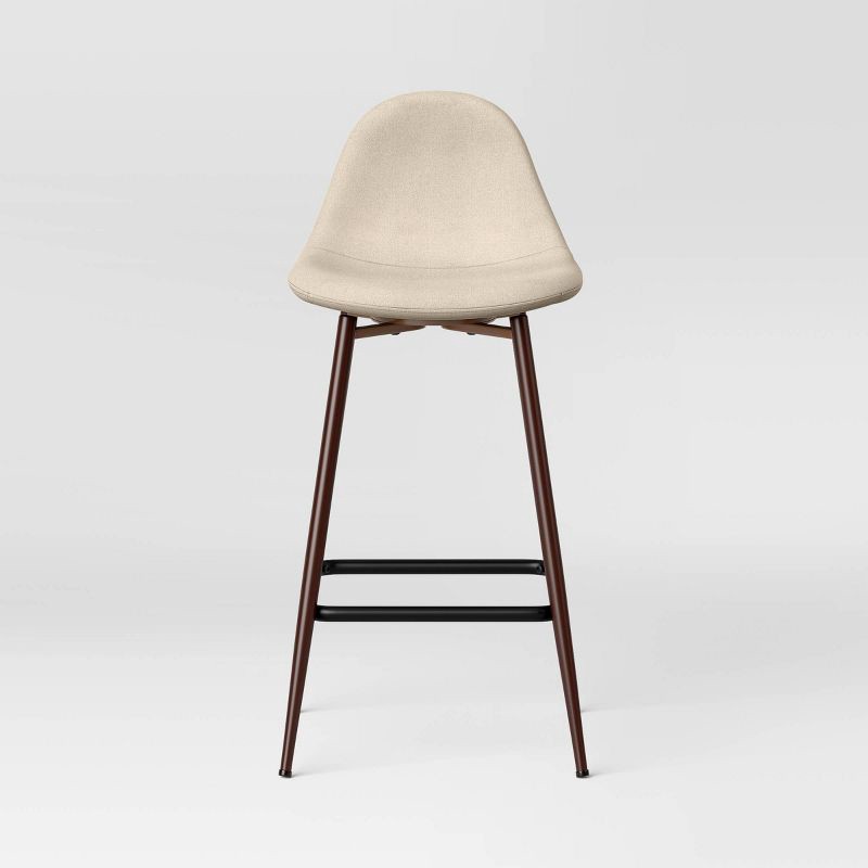 slide 3 of 5, Copley Counter Height Barstool Cream - Threshold™: Mid-Century Modern, Upholstered, Metal Legs, 24.5" Seat Height, 1 ct