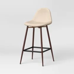 Copley Counter Height Barstool Cream - Threshold™: Mid-Century Modern, Upholstered, Metal Legs, 24.5" Seat Height