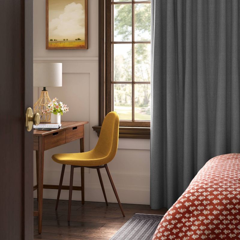 slide 2 of 5, 2pk 50"x84" Blackout Aruba Curtain Panels Charcoal Gray - Threshold™, 2 ct